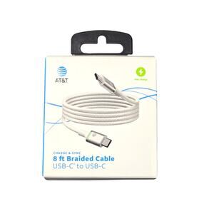 AT&T 8 ft Braided Cable with USB-C to USB-C Connectors